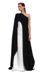 1 of 2 Edward Arsouni Couture SS601 Dress Black-White