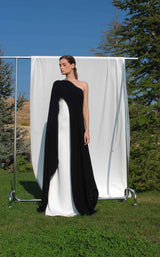 2 of 2 Edward Arsouni Couture SS601 Dress Black-White