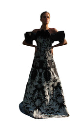 1 of 2 Edward Arsouni Couture SS603 Dress Black-White
