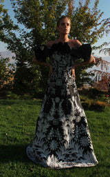 2 of 2 Edward Arsouni Couture SS603 Dress Black-White