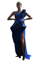 1 of 2 Edward Arsouni Couture SS608 Dress Blue
