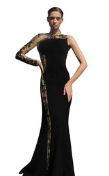1 of 2 Edward Arsouni Couture SS609 Dress Black