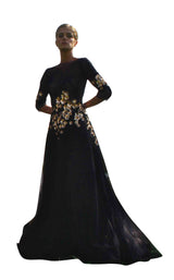 1 of 2 Edward Arsouni Couture SS611 Dress Black-Copper