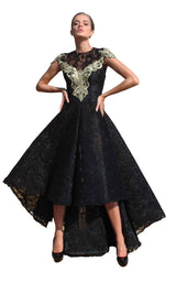 1 of 2 Edward Arsouni Couture SS614 Dress Black-Gold