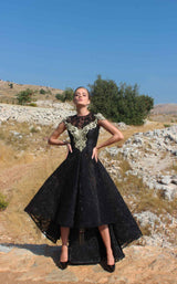 2 of 2 Edward Arsouni Couture SS614 Dress Black-Gold