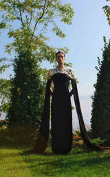 2 of 2 Edward Arsouni Couture SS615 Dress Black-Gold