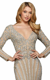 4 of 6 Sherri Hill 53292 Nude/Silver