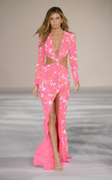 1 of 2 Sherri Hill 53901 Dress Neon-Pink-Neon-Orange-Ivory