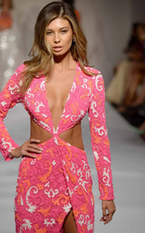 2 of 2 Sherri Hill 53901 Dress Neon-Pink-Neon-Orange-Ivory