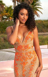 7 of 9 Sherri Hill 54237 Dress Neon-Orange