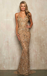 1 of 2 Sherri Hill 54255 Nude-Gold-Silver