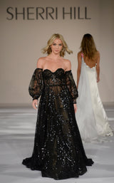 1 of 4 Sherri Hill 55017 Dress Black-Nude