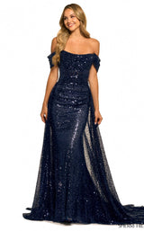 1 of 3 Sherri Hill 55464 Navy