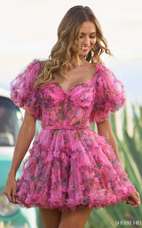 6 of 10 Sherri Hill 55624 Bright-Pink-Print