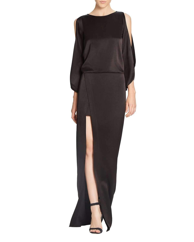 instagram formal dresses Halston Lisette Satin Gown, Black / 10 main image 1