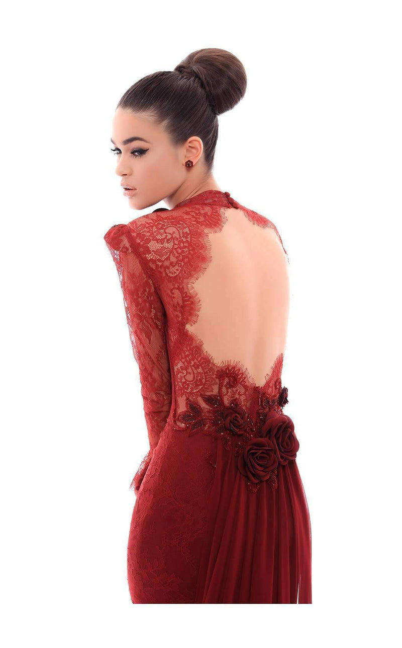 tarik ediz red lace dress Tarik Ediz 93627 Dress