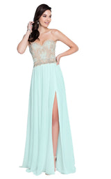 1 of 9 Terani 1811P5214 Sea Foam-Nude