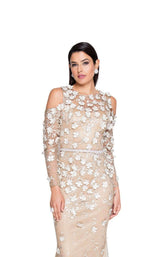 2 of 4 Terani 1813E6727 Silver-Nude-Crystal