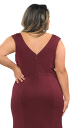 18 of 18 Lindas W1022 Dress Burgundy