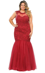 1 of 22 Lindas W1084 Dress Burgundy