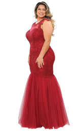 5 of 22 Lindas W1084 Dress Burgundy