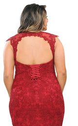 20 of 22 Lindas W1084 Dress Burgundy