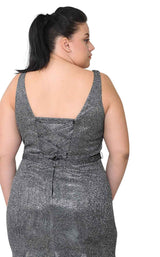 6 of 6 Lindas W1086 Dress Black-Silver