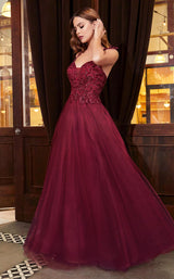 1 of 4 Cinderella Divine CD0178 Dress Burgundy
