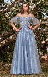 3 of 10 LaDivine CD0197 Dress Smoky-Blue