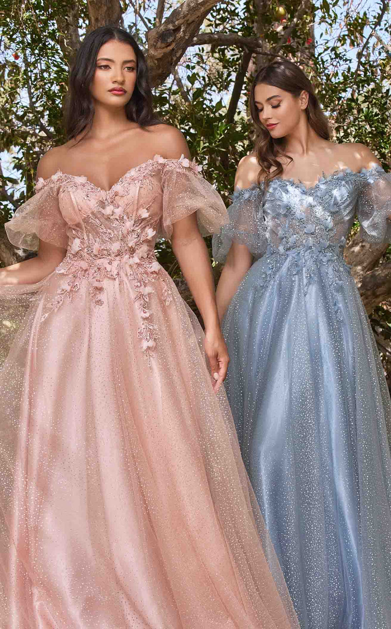 LaDivine CD0197 Dress Blush and Smoky-Blue