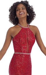 5 of 6 Clarisse 8018 Dress Deep-Red