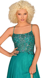 6 of 8 Clarisse 8022 Dress Dark-Emerald