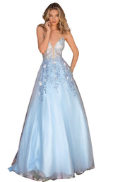 2 of 4 Clarisse 8037 Dress Powder-Blue-Multi