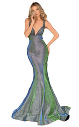 1 of 4 Clarisse 8047 Dress Green-Royal