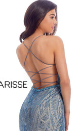 4 of 4 Clarisse 8126 Dress Teal-Nude