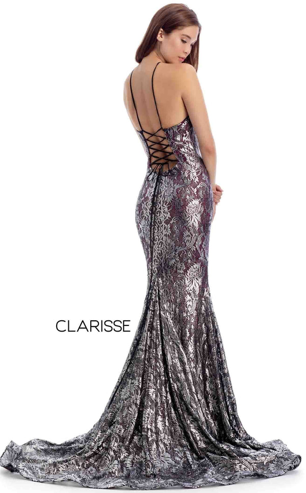 Clarisse 8171 Dress Gunmetal-Fuchsia