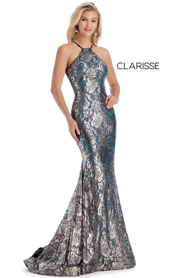 Clarisse 8171 Dress Gunmetal-Teal