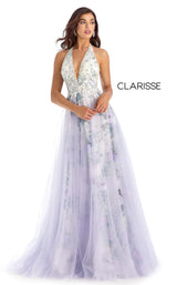 1 of 4 Clarisse 8205 Dress Ivory-Lilac-Print
