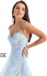 Clarisse 8227 Dress Powder-Blue-White