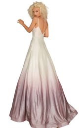 4 of 8 Clarisse 8233 Dress Champagne-Wine-Ombre