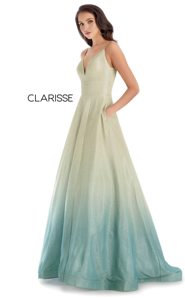 Clarisse 8233 Dress Champagne-Teal-Ombre