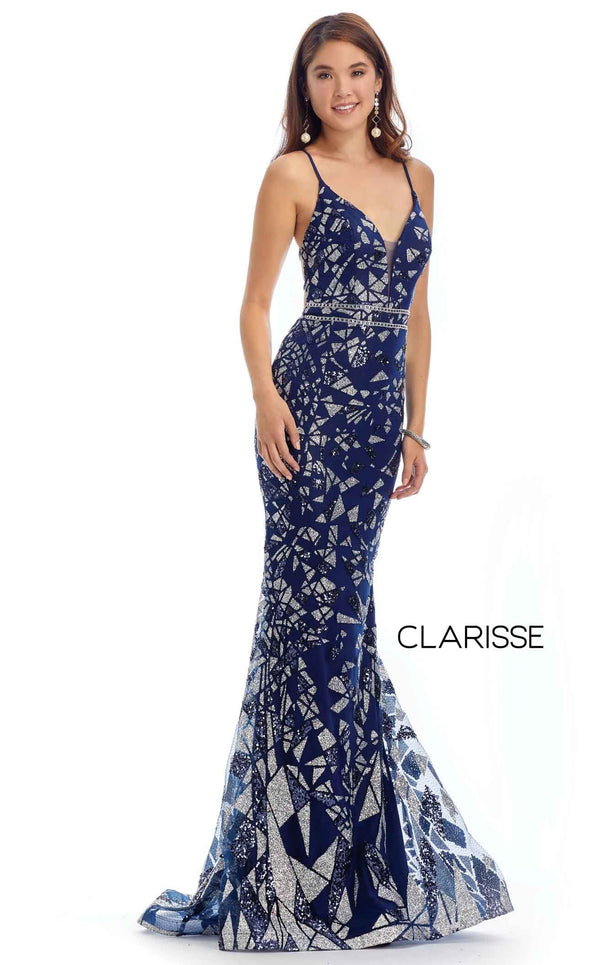 Clarisse 8240 Dress Navy-Silver