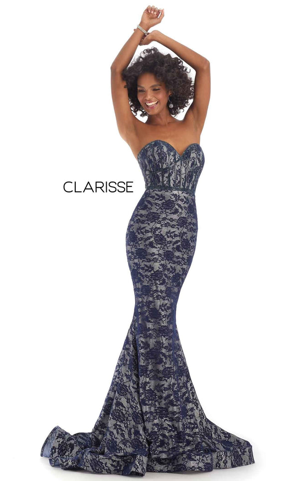 Clarisse 8242 Dress Navy-Silver