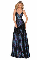 1 of 4 Clarisse 8244 Dress Iridescent-Black