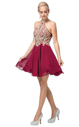 1 of 2 Dancing Queen 2078 Dress Burgundy