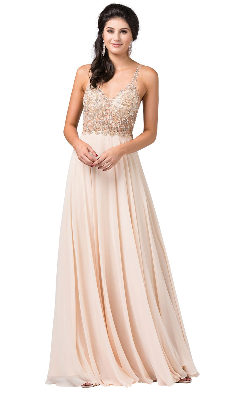 Dancing Queen 2513 Dress Champagne