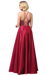 2 of 2 Dancing Queen 2828 Dress Burgundy