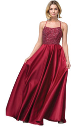 1 of 2 Dancing Queen 2828 Dress Burgundy