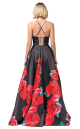 2 of 2 Dancing Queen 2843 Dress Black-Red-Print
