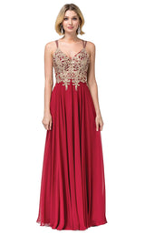 2 of 8 Dancing Queen 2890 Dress Burgundy-Gold